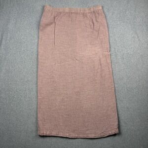 CP Shades Skirt Womens Medium Pink Flax Rayon Pull On Pockets Midi Slit Knit